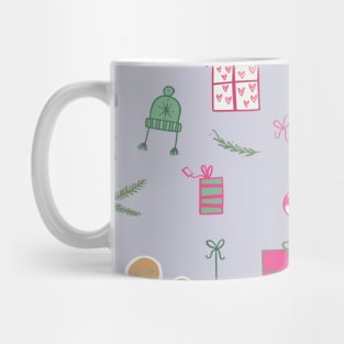 Cute Colorful Christmas Pattern (Purple) Mug